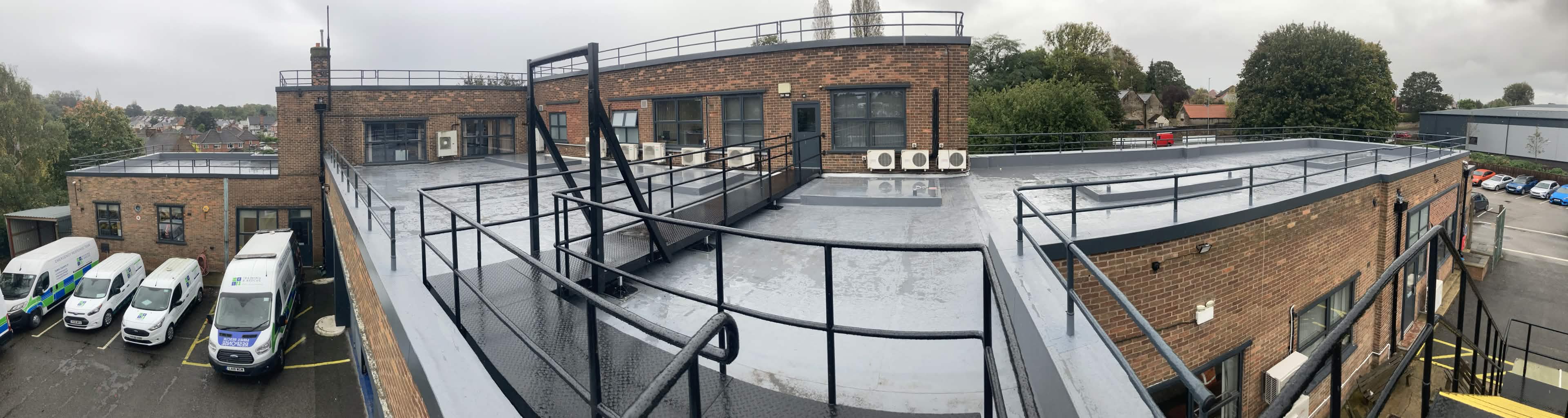 Single Ply Roof with external handrail Mines Rescue View project